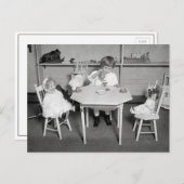 Tea Party with Dolls, 1923 Briefkaart (Voorkant / Achterkant)