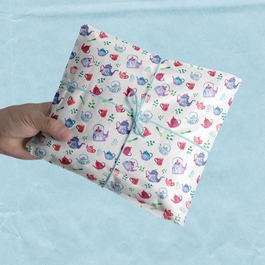 Tea Party Wonderland Waterverf Pastel Pattern Tissuepapier