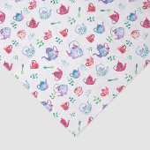 Tea Party Wonderland Waterverf Pastel Pattern Tissuepapier (Detail)