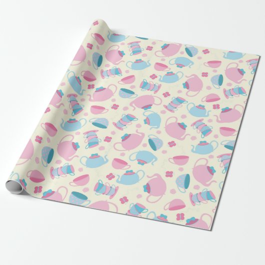 Tea Party wrapping paper Cadeaupapier (Uitgerold)