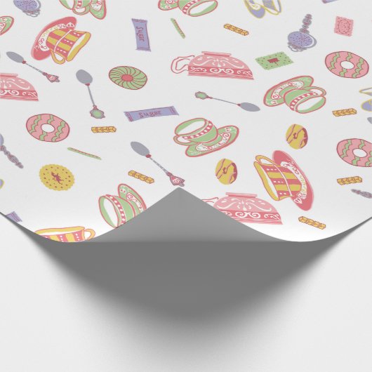 Tea Party wrapping paper Cadeaupapier (Hoek)