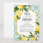 Tea Party Yellow Lemon Mediterranean Vrijgezellenf Kaart (Voorkant / Achterkant)