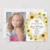 Tea party yellow white sunflower verjaardag kaart (Voorkant)