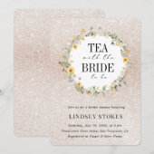 Tea Party Yellow Wildbloemen Glitter Vrijgezellenf Kaart (Voorkant / Achterkant)