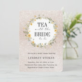 Tea Party Yellow Wildbloemen Glitter Vrijgezellenf Kaart (Staand voorkant)