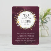 Tea Party Yellow Wildflower Burgundy Vrijgezellenf Kaart (Staand voorkant)