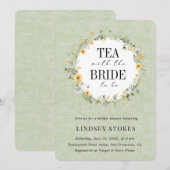 Tea Party Yellow Wildflower Sage Vrijgezellenfeest Kaart (Voorkant / Achterkant)