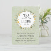 Tea Party Yellow Wildflower Sage Vrijgezellenfeest Kaart (Staand voorkant)