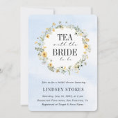 Tea Party Yellow Wildflower Vrijgezellenfeest Kaart (Voorkant)