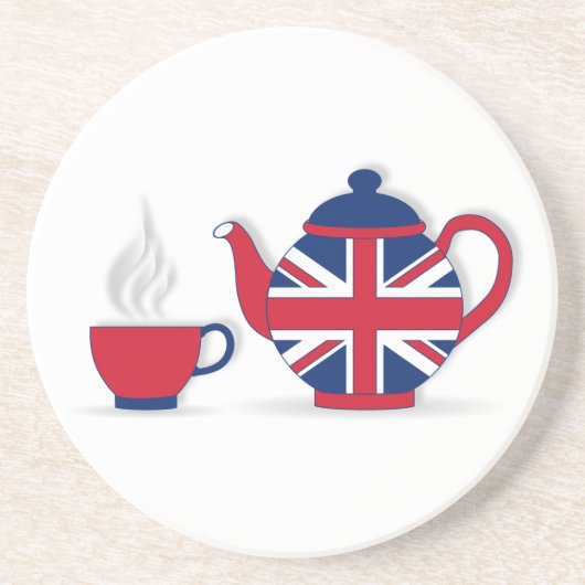 Tea Party Zandsteen Onderzetter (Voorkant)