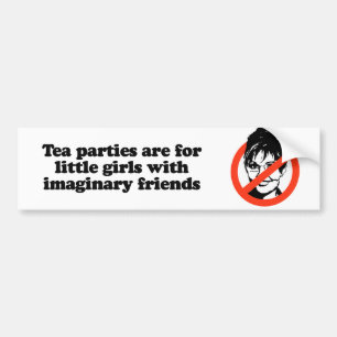 Tea party's zijn voor kleine meisjes met denkbeeld bumpersticker