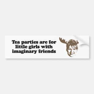 Tea party's zijn voor kleine meisjes met denkbeeld bumpersticker