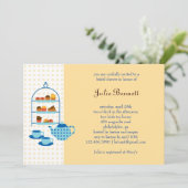 Tea Pot and Pastries Bridal Shower Invitation Kaart (Staand voorkant)
