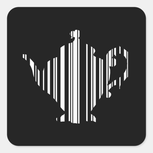 TEA POT BAR CODE Teapot Barcode Patroon Design Vierkante Sticker (Voorkant)