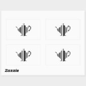 TEA POT BAR CODE Teapot Barcode Patroonontwerp Rechthoekige Sticker (Vel)