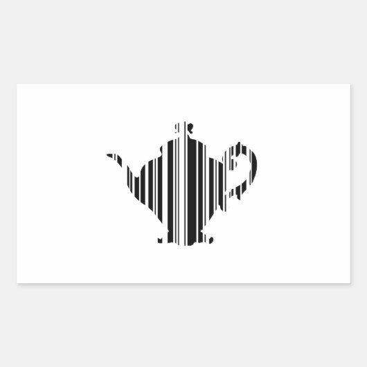 TEA POT BAR CODE Teapot Barcode Patroonontwerp Rechthoekige Sticker (Voorkant)