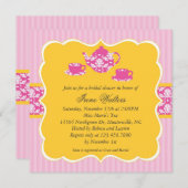 Tea Pot Bridal Shower Invitation Kaart (Voorkant / Achterkant)