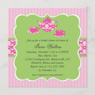 Tea Pot Bridal Shower Invitation Kaart