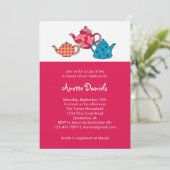 Tea Pot Bridal Shower Invitation Kaart (Staand voorkant)
