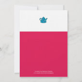 Tea Pot Bridal Shower Invitation Kaart (Achterkant)