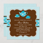 Tea Pot Bridal Shower Invitation Kaart (Voorkant / Achterkant)