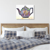 Tea pot canvas afdruk (Insitu (Slaapkamer))