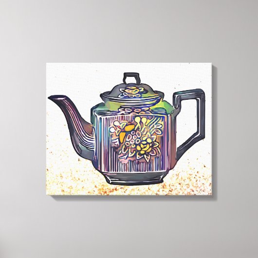 Tea pot canvas afdruk (Voorkant)