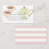 Tea Pot & Cups Tea Party Baby shower Book Request Informatiekaartje (Voorkant / Achterkant)