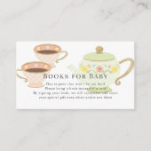 Tea Pot & Cups Tea Party Baby shower Book Request Informatiekaartje (Voorkant)