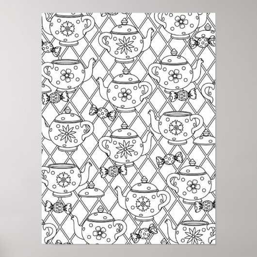 Tea Pot Doodle 2 Poster (Voorkant)