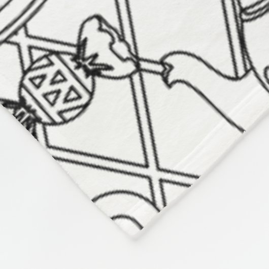 Tea Pot Doodle Fleece Deken (Hoek)