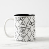 Tea Pot Doodle Tweekleurige Koffiemok (Links)
