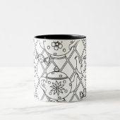 Tea Pot Doodle Tweekleurige Koffiemok (Center)