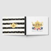Tea Pot & Floral Tea Party Geel Baby shower Gastenboek (Volledig)