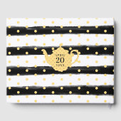 Tea Pot & Floral Tea Party Geel Baby shower Gastenboek (Achterkant)