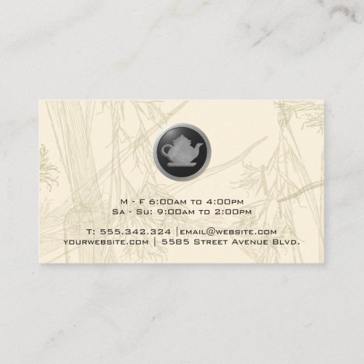 Tea Pot Logo | Tea Leaves Visitekaartje (Achterkant)