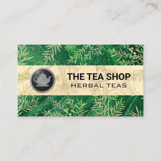 Tea Pot Logo | Tea Leaves Visitekaartje (Voorkant)