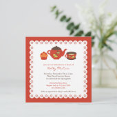 Tea Pot Party Vrijgezellenfeest Platte Uitnodiging (Staand voorkant)