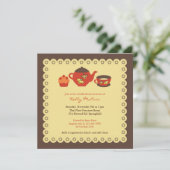 Tea Pot Party Vrijgezellenfeest Platte Uitnodiging (Staand voorkant)