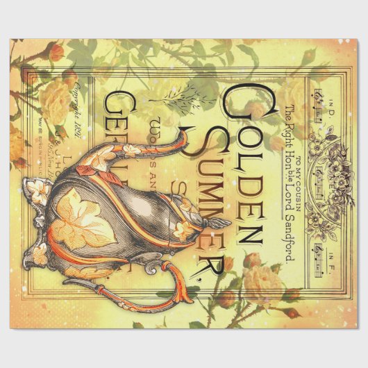 Tea Pot Roos Garden Ephemera ontkoppeling Cadeaupapier (Vlak)