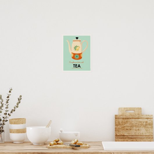 Tea Pot uit de middeleeuwen Poster (Keuken)