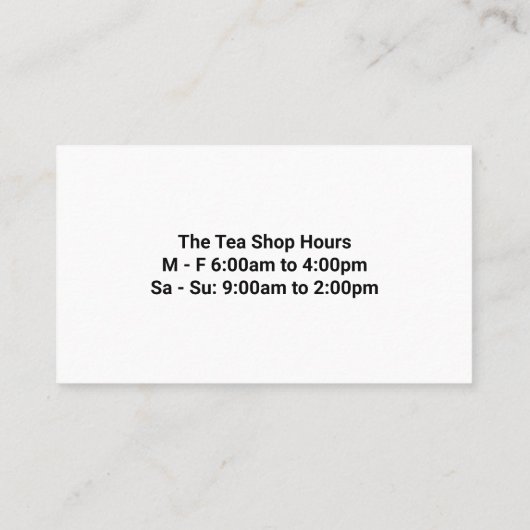 Tea Pot | Visitekaartje Planten thee (Achterkant)