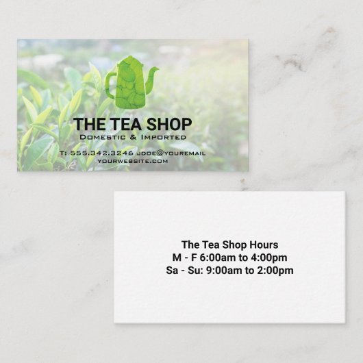 Tea Pot | Visitekaartje Planten thee (Voorkant / Achterkant)