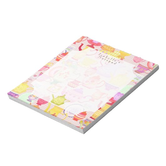 Tea Pots en Cups Notitieblok (Linkerzijde)