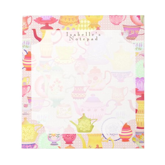 Tea Pots en Cups Notitieblok (Voorkant)