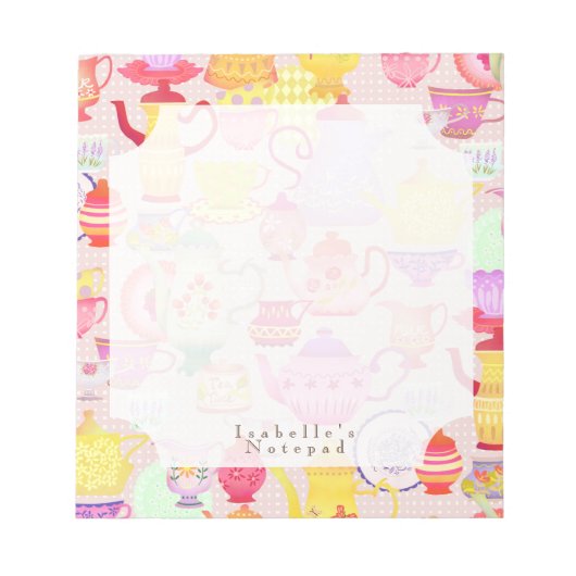 Tea Pots en Cups Notitieblok (Voorkant)