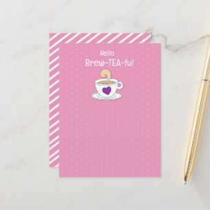 Tea Puns en Quotes Tea Party Favor Briefkaart