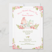 Tea Receptie Douche Uitnodiging (Voorkant)