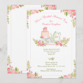 Tea Receptie Douche Uitnodiging (Voorkant / Achterkant)