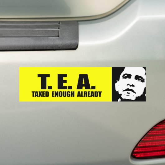 TEA - REEDS GENOEG BELASTING BUMPERSTICKER (Op auto)